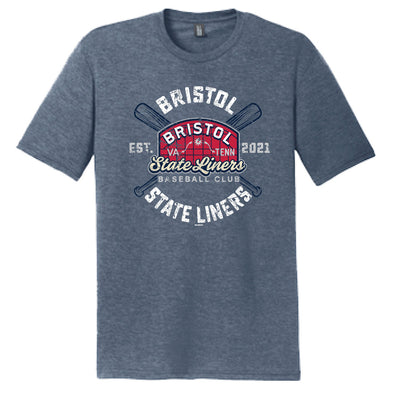 Bristol State Liners Bristol Sign Logo Blue Short Sleeve T-Shirt