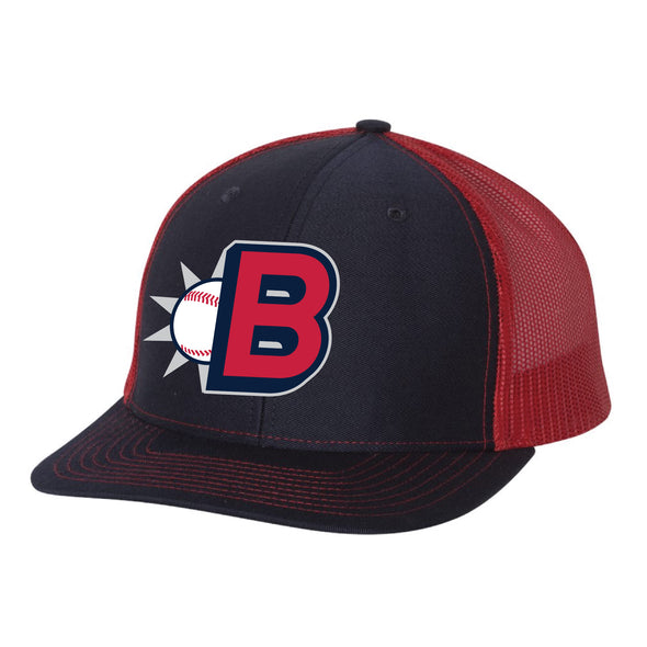 Bristol State Liners "B" Logo Red and Navy Mesh Back Adjustable Hat